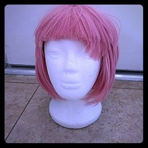 Cut Pink Synthetic Cosplay Costume Wig Bangs